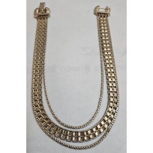 Gold Tone Multi Strand‎ Chain Bracelet Statement Jewelry Fashion Accessory